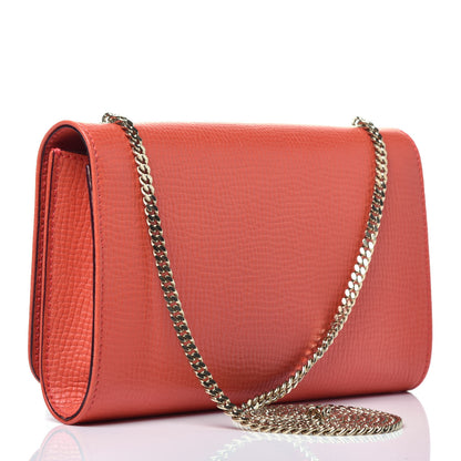 Chloe Grained Calfskin Bow Wallet On Chain Sepia Red 3 of 9