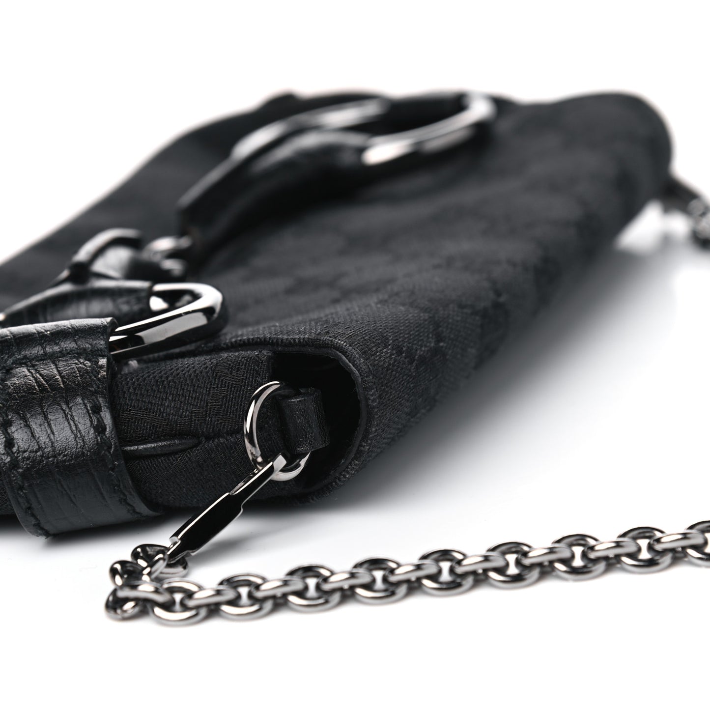 Monogram Horsebit Chain Clutch Black