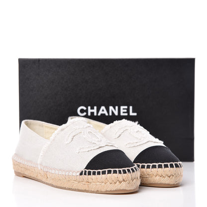 Chanel Linen CC Espadrilles 36 Beige Black 11 of 11