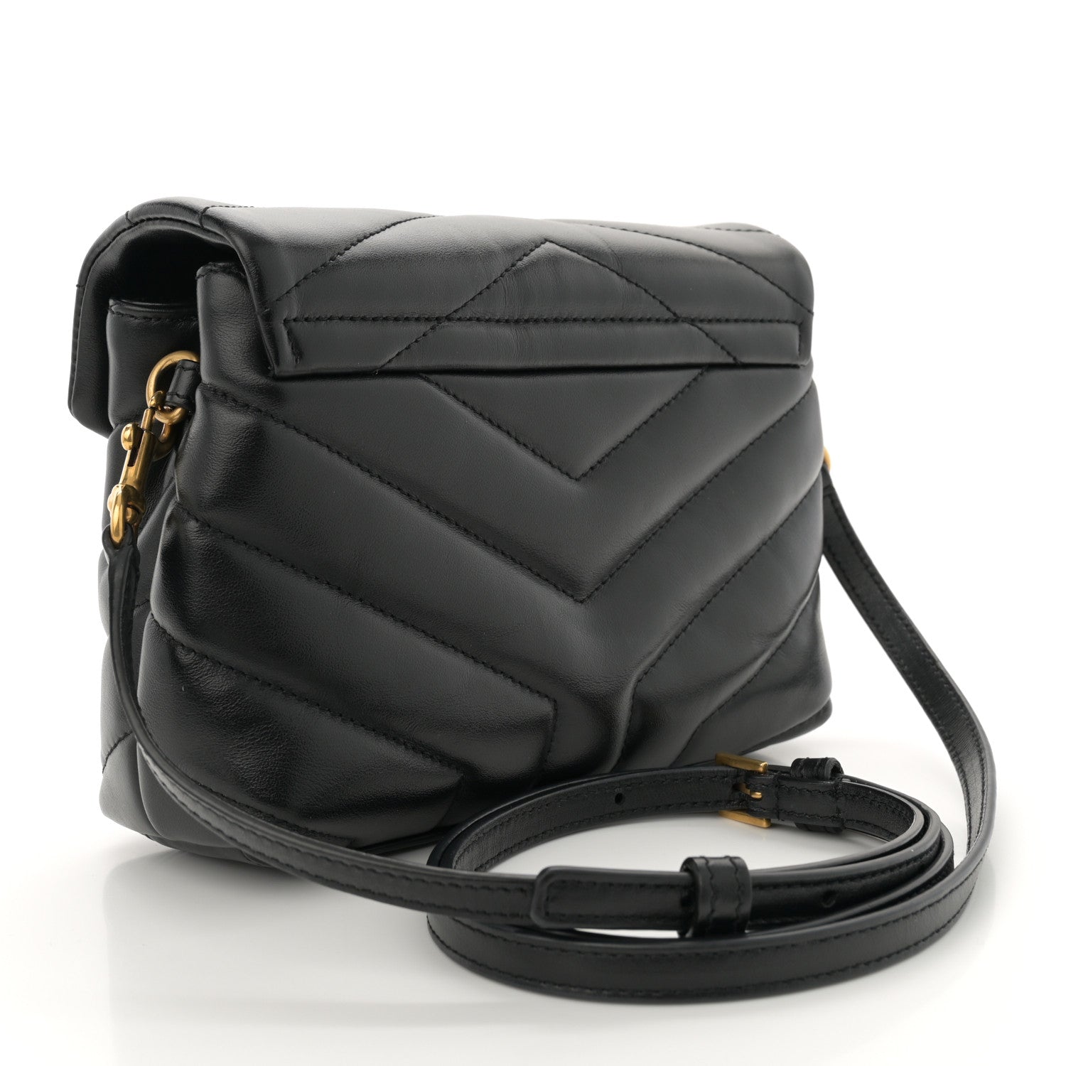 Saint Laurent Calfskin Y Quilted Monogram Toy Loulou Crossbody Bag Black 3 of 12