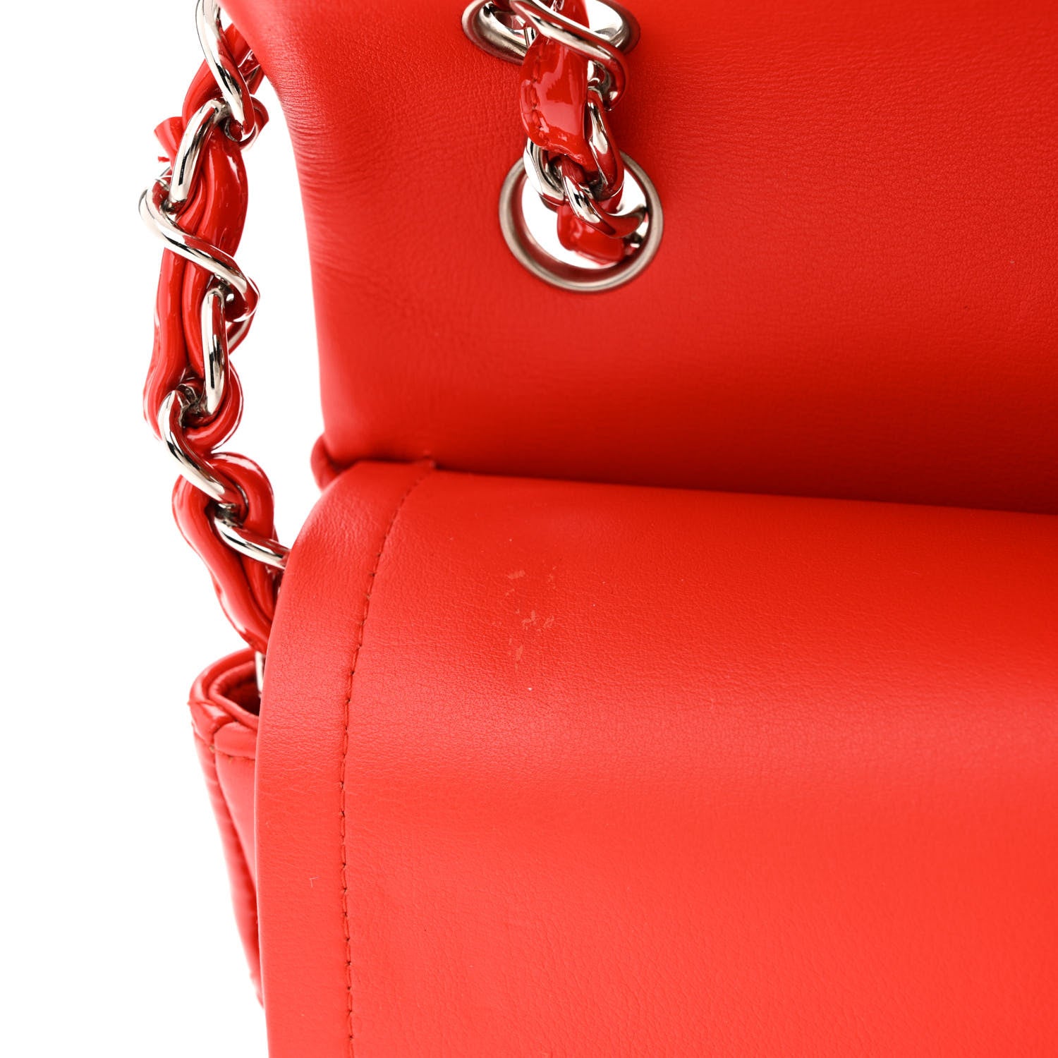 Chanel Patent Calfskin Quilted Jumbo Double Flap Red 14 of 14