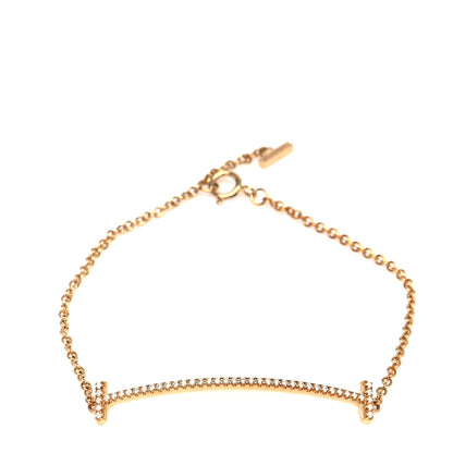 Tiffany 18K Yellow Gold Diamond T Smile Bracelet 1 of 7