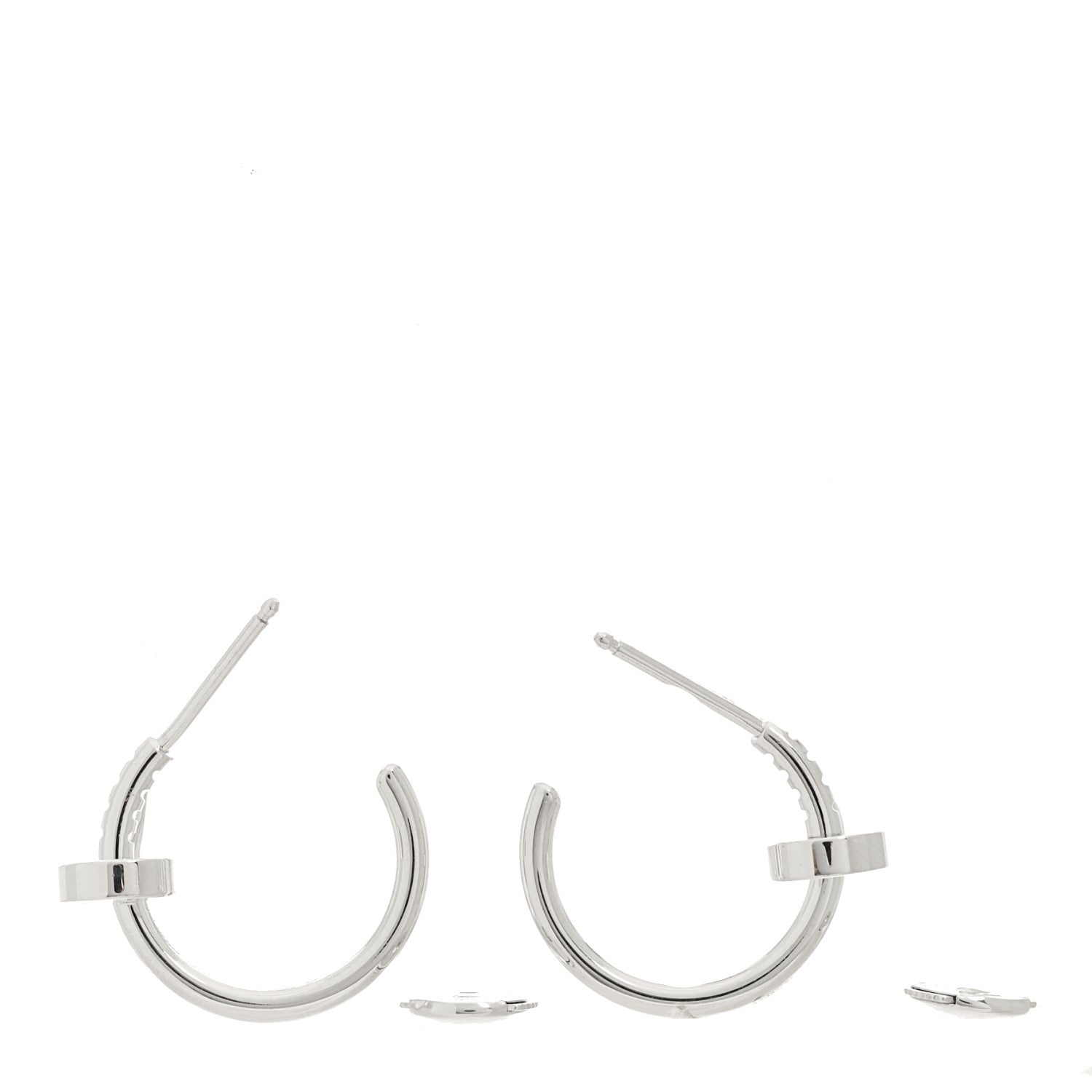Cartier 18K White Gold Juste Un Clou Hoop Earrings 3 of 6