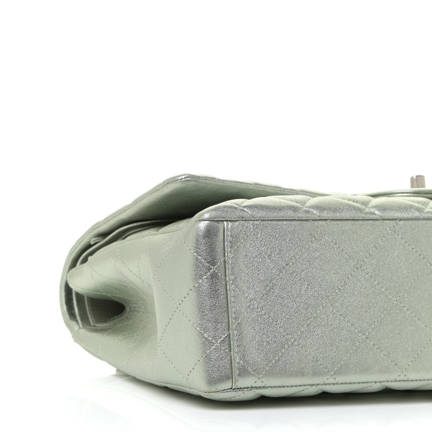 Chanel Metallic Lambskin Quilted Maxi Double Flap Green 5 of 14