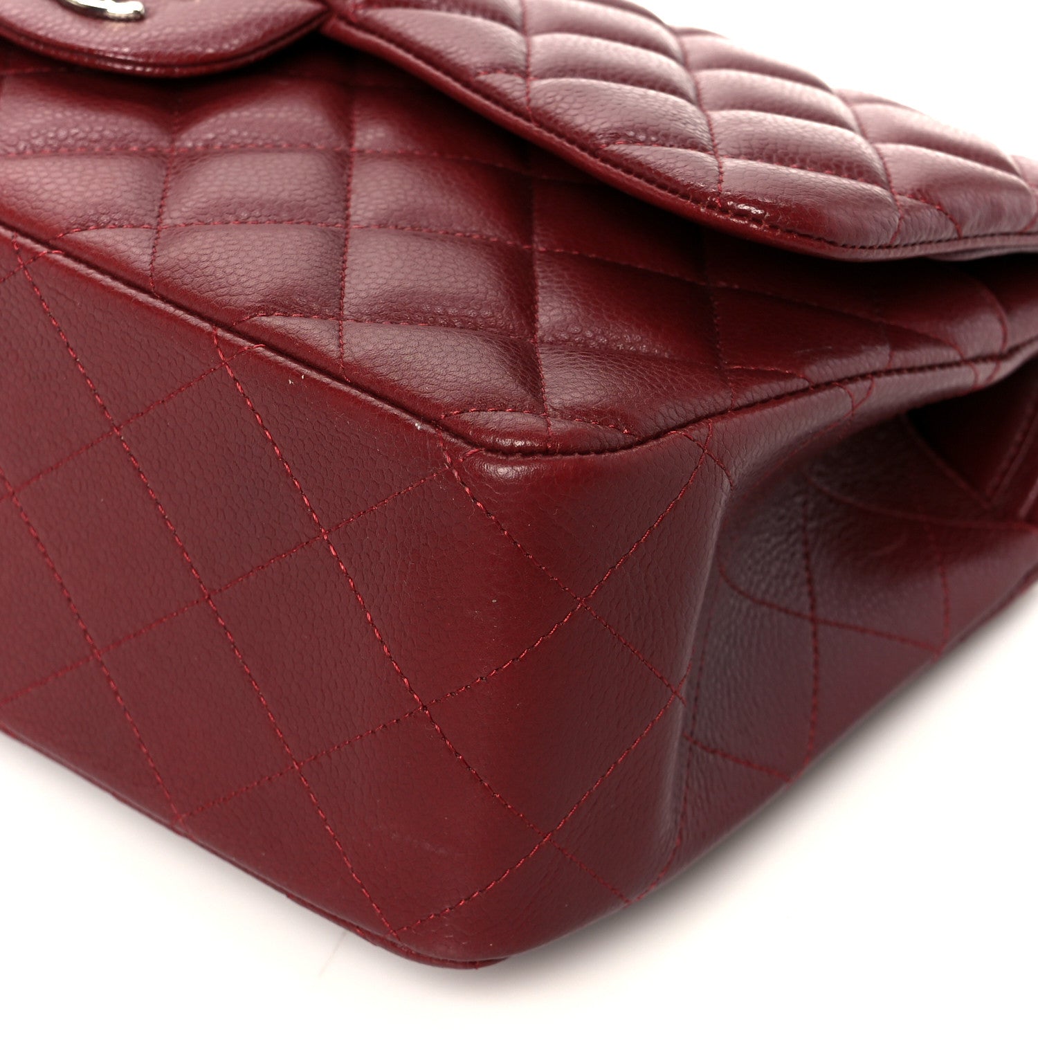 Chanel Caviar Quilted Jumbo Double Flap Dark Red 11 of 11