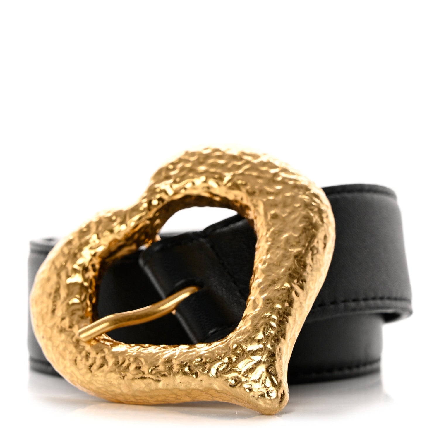 Saint Laurent Calfskin Heart Belt 75 30 Black 1 of 7
