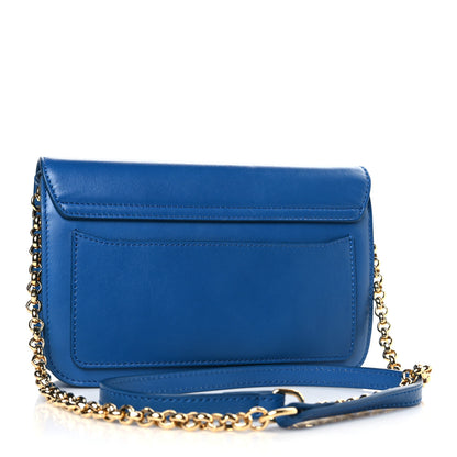Chloe Calfskin Suede C Clutch With Chain Smoky Blue 3 of 9