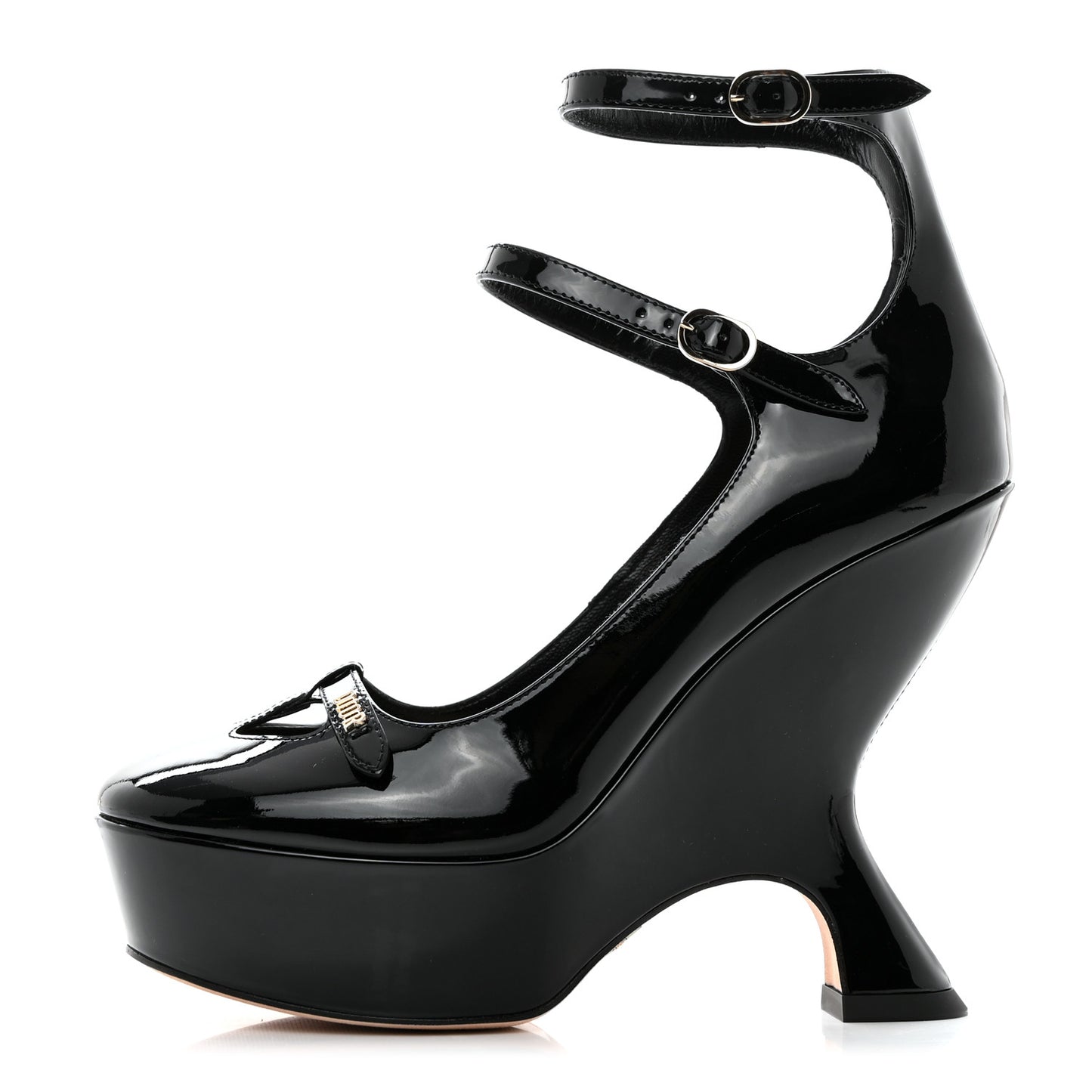 Patent Calfskin Aime Ankle Sandals 37 Black