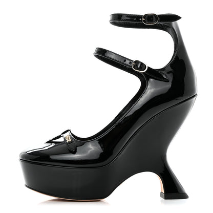 Christian Dior Patent Calfskin Aime Ankle Sandals 37 Black 1 of 9