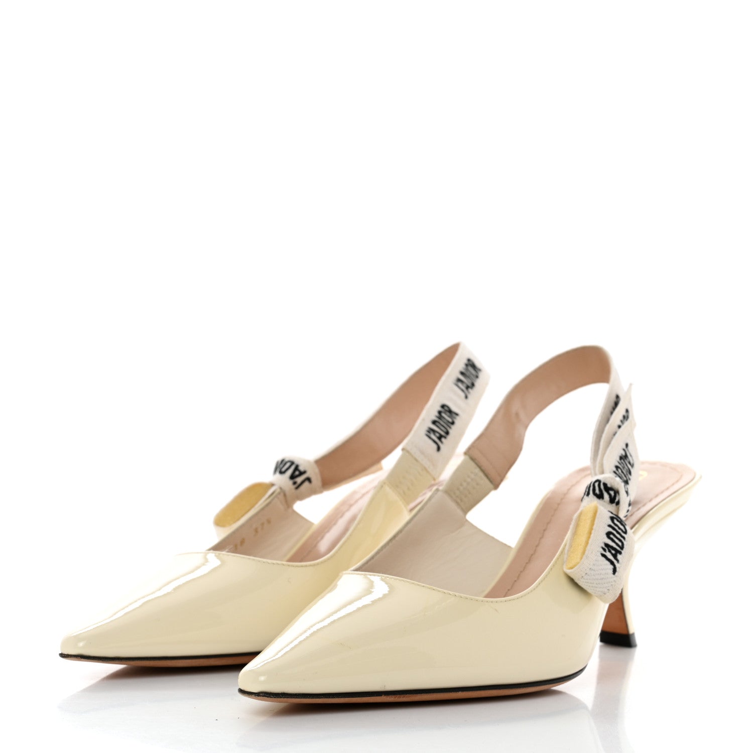 Christian Dior Patent Ribbon J'Adior Slingback 65mm Pumps 37.5 Off White 3 of 10