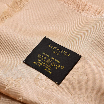 Louis Vuitton Silk Wool Monogram Shawl Gold 5 of 5