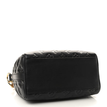 Louis Vuitton Lambskin Embossed Monogram Speedy 22 Bandouliere Black 4 of 8