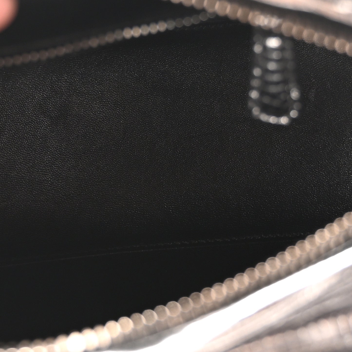 Metallic Lizard Medium Lady Dior Silver