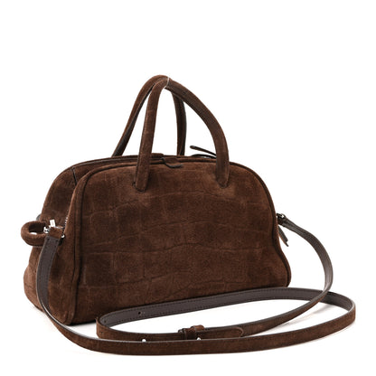 Jacquemus Suede Crocodile Embossed Le Petit Turismo Dark Brown 3 of 9
