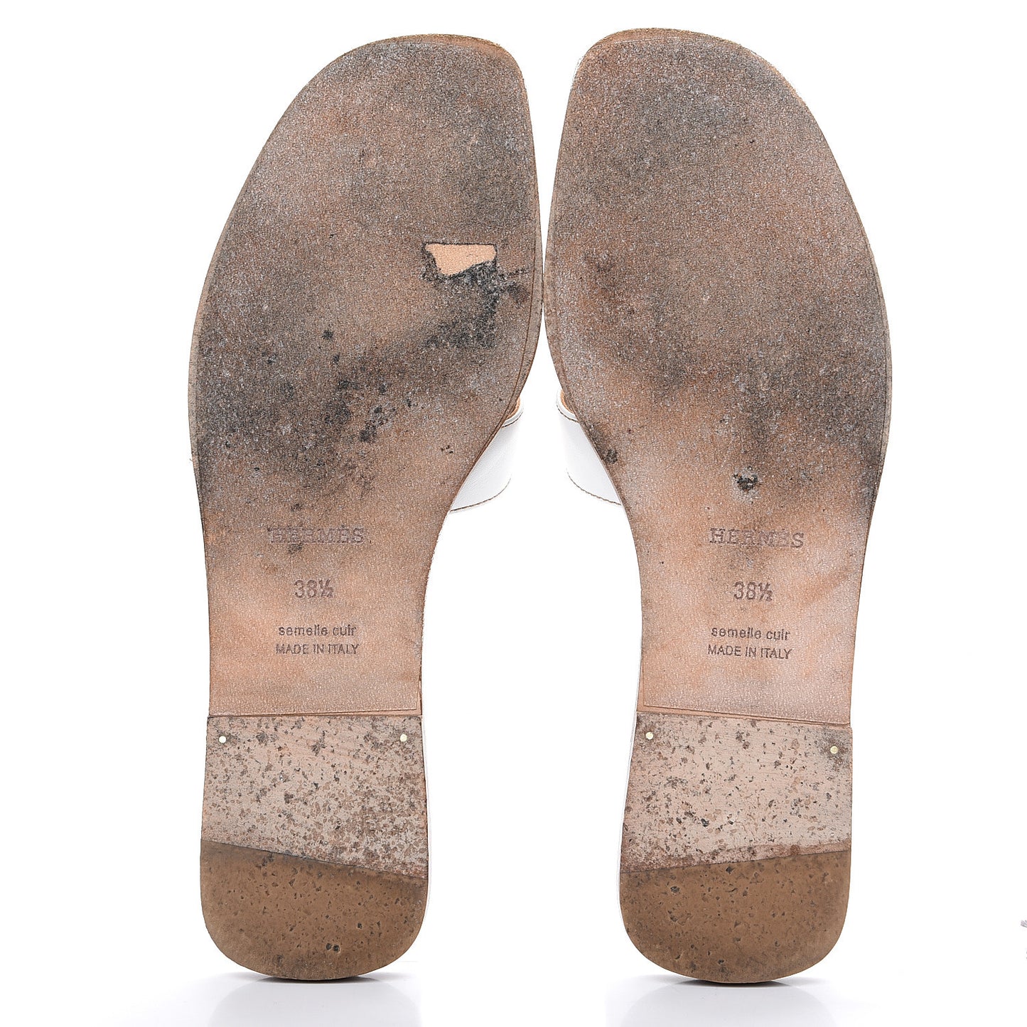 Box Calfskin Oran Sandals 38.5 White