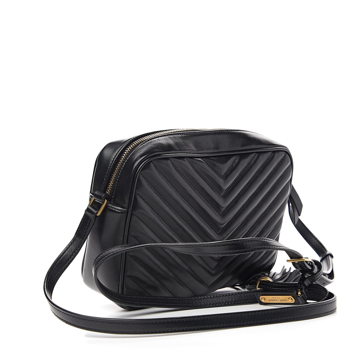 Calfskin Matelasse Monogram Lou Camera Bag Black