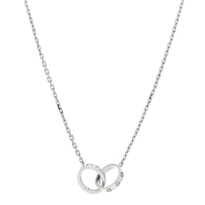 Cartier 18K White Gold Diamond Interlocking LOVE Necklace 1 of 4