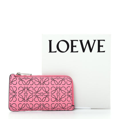 Loewe Engraved Calfskin Anagram Coin Card Holder Wild Rose 8 of 8