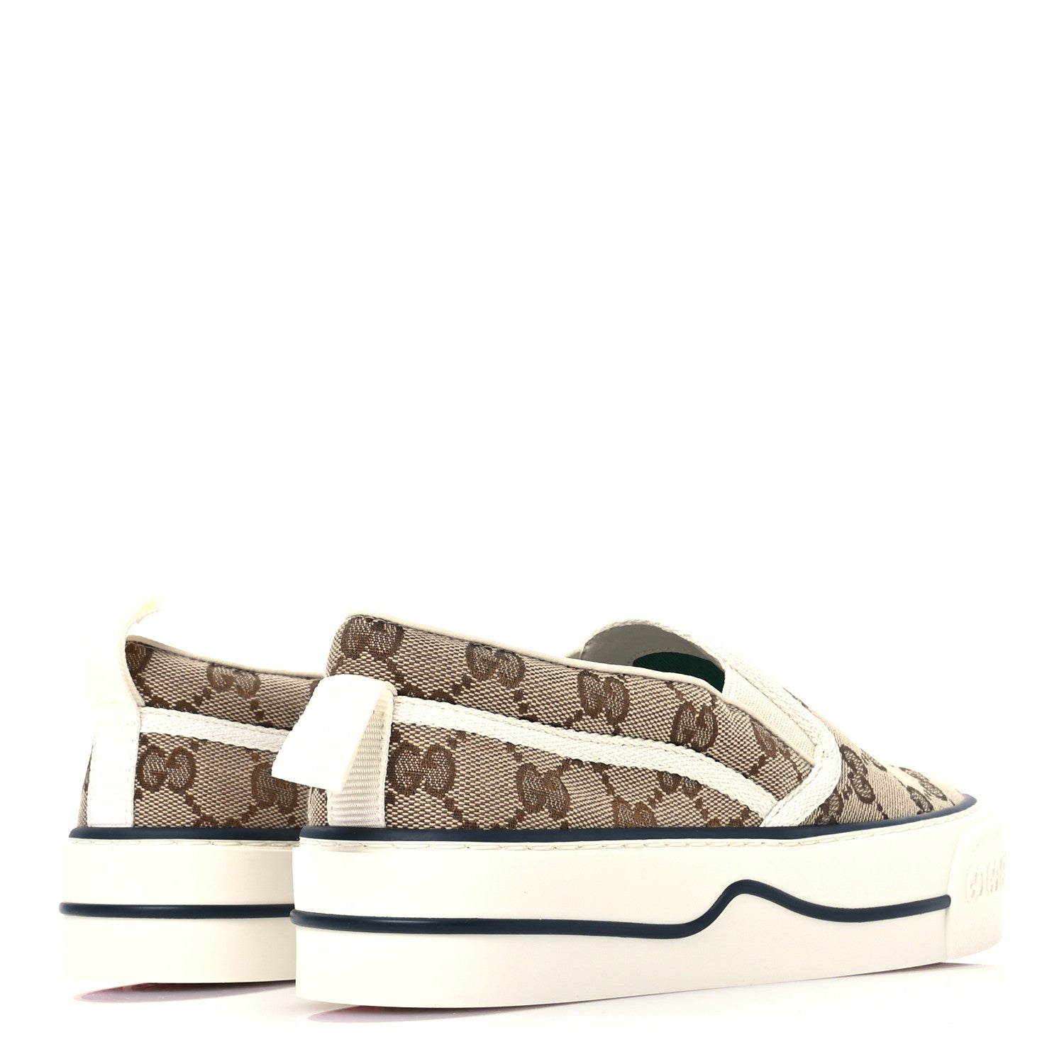 Gucci GG Monogram Womens 1977 Tennis Slip On 30mm Sneakers 35.5 Beige Ebony Mystic White 5 of 8