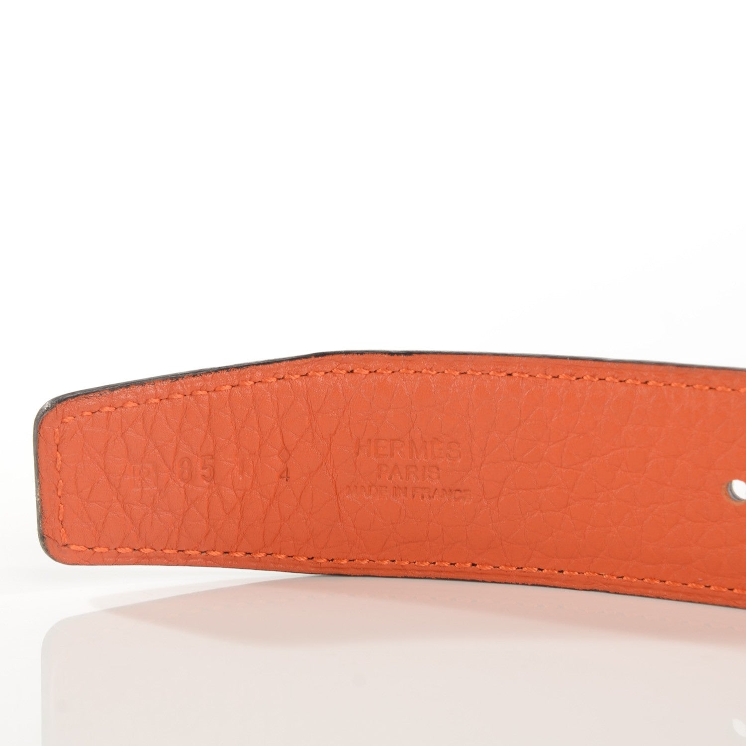 Hermes Box Togo Reversible 32mm H Belt 85 Orange Chocolate 3 of 6
