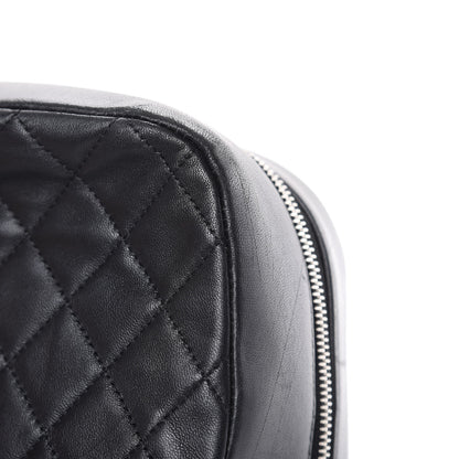 Chanel Lambskin Quilted Large Curvy Pouch Cosmetic Case Black 14 of 17