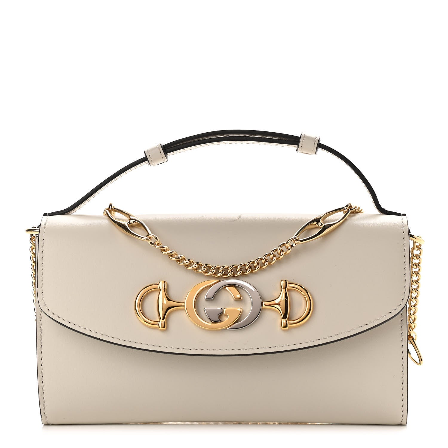 Gucci Smooth Calfskin Mini Zumi Shoulder Bag White 1 of 9