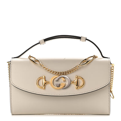 Gucci Smooth Calfskin Mini Zumi Shoulder Bag White 1 of 9