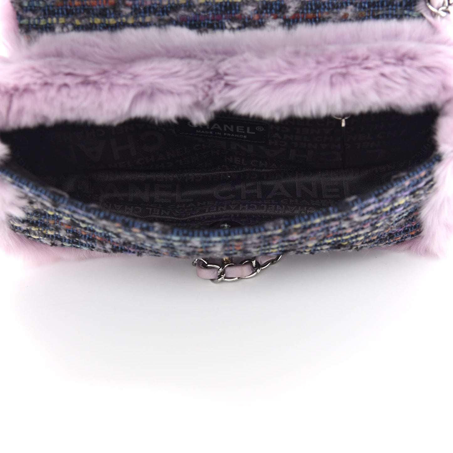 Rabbit Fur Tweed Lizard Small Fantasy Flap Lilac