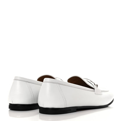Hermes Calfskin Womens Colette Loafers 38 White 4 of 9