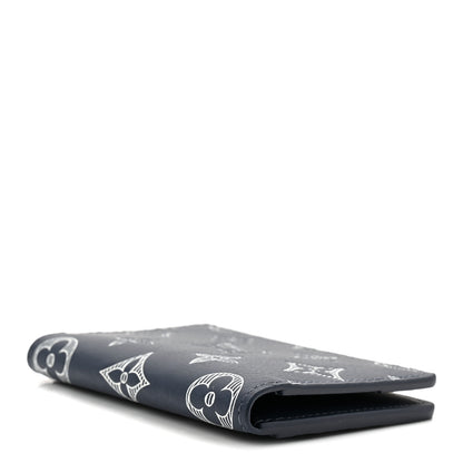 Louis Vuitton Calfskin Monogram Shadow Pocket Organizer Navy Blue White 4 of 7
