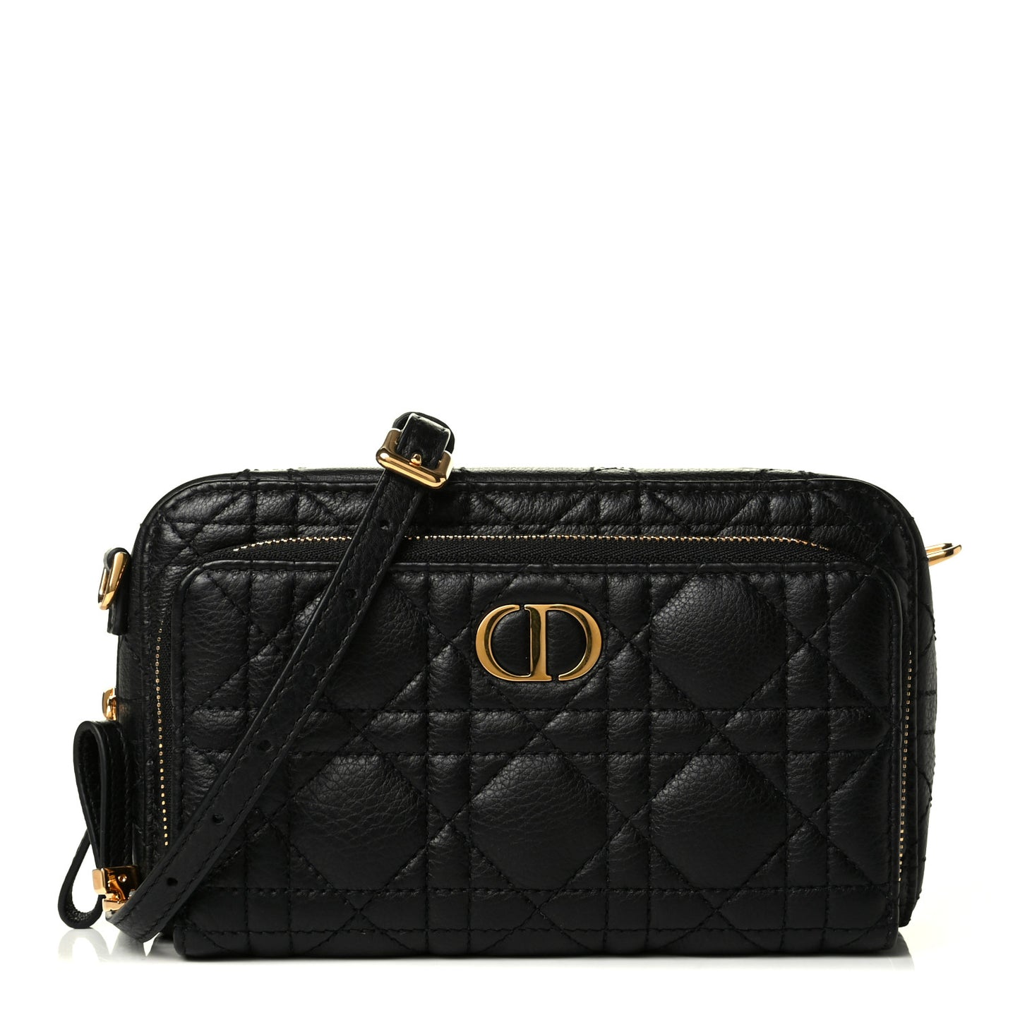 Supple Calfskin Caro Double Pouch Black