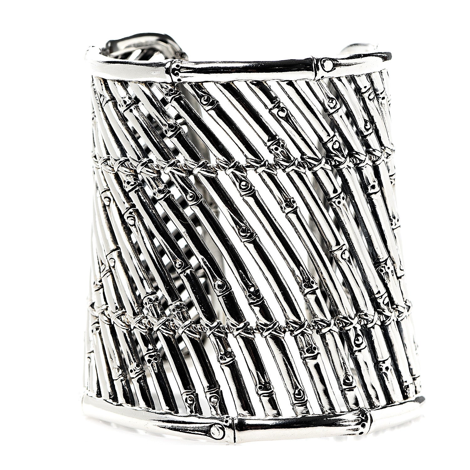 John Hardy Sterling Silver 75mm Bamboo Cuff Bracelet 1 of 4
