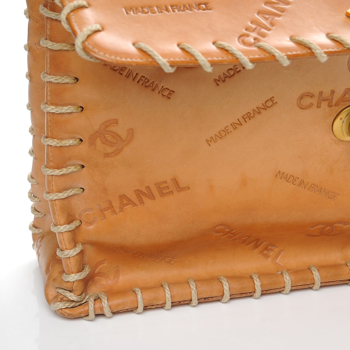 Calfskin Embossed XL Jumbo Flap Natural