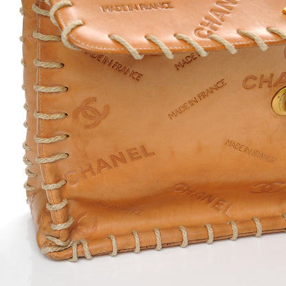 Chanel Calfskin Embossed XL Jumbo Flap Natural 12 of 20