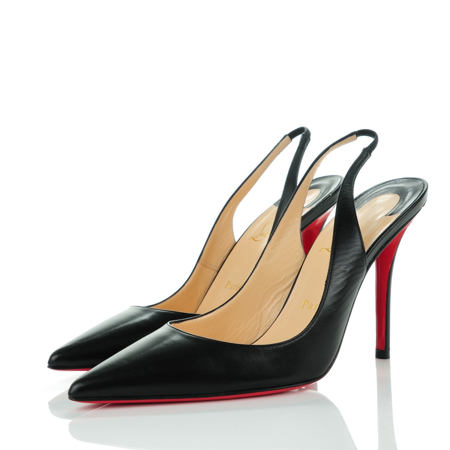 Christian Louboutin Kid Apostrophy Sling 100 Pumps 40 Black 3 of 7