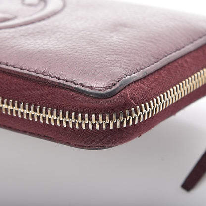 Gucci Metallic Cellarius Calfskin Soho Zip Around Wallet Classic Burgundy 8 of 13