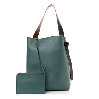 Celine Shiny Smooth Calfskin Small Twisted Cabas Green Smoke Pale Blue 1 of 10