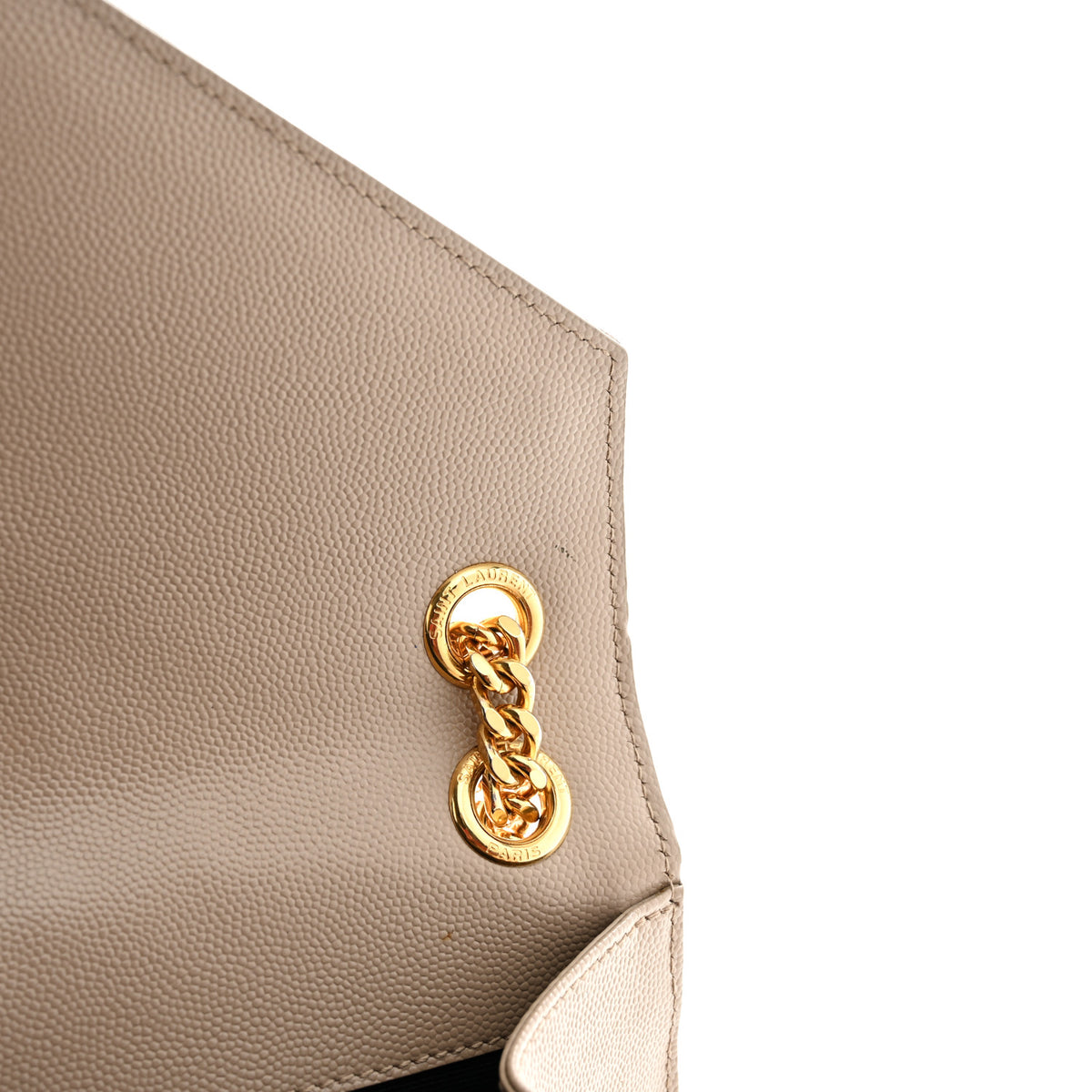 Saint Laurent Grain De Poudre Textured Mixed Matelasse Medium Triquilt Monogram Satchel Dark Latte 13 of 15
