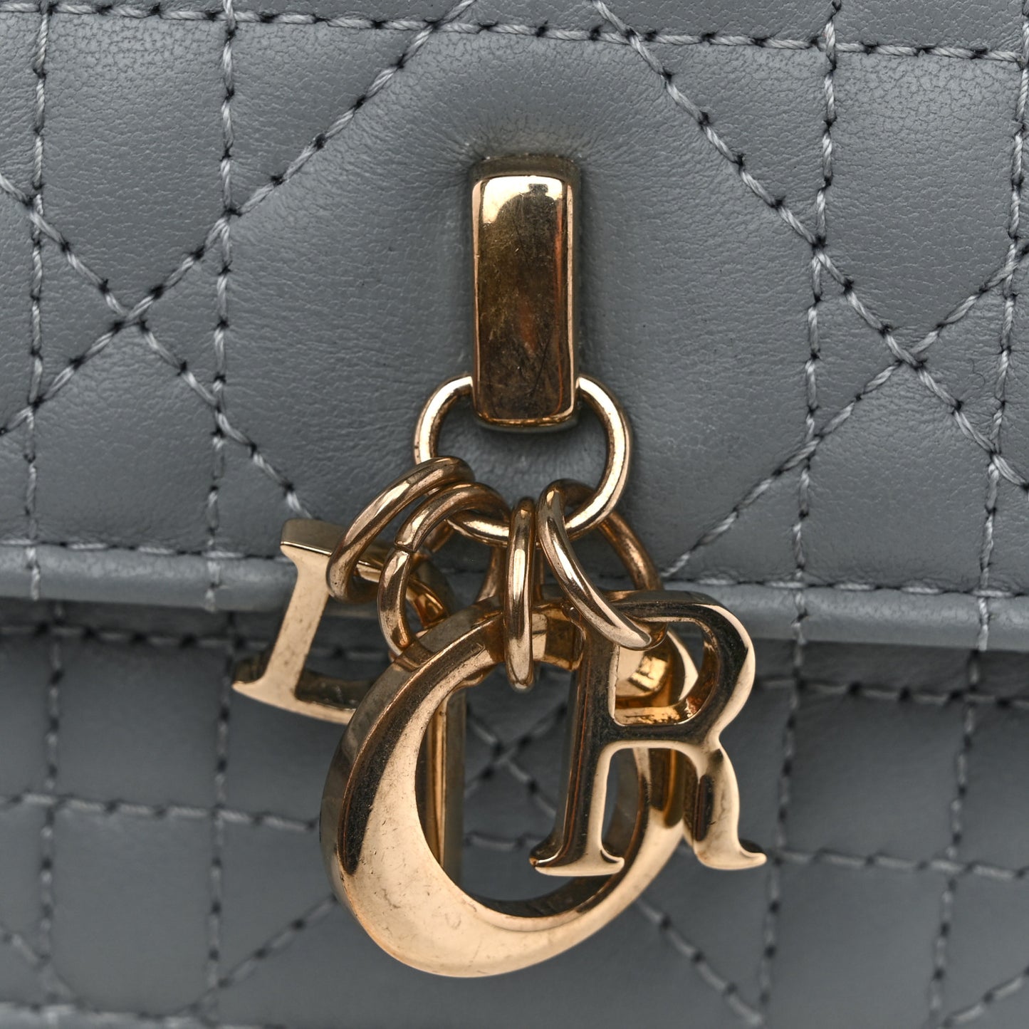 Lambskin Cannage Mini My Dior Top Handle Clutch Cloud Blue