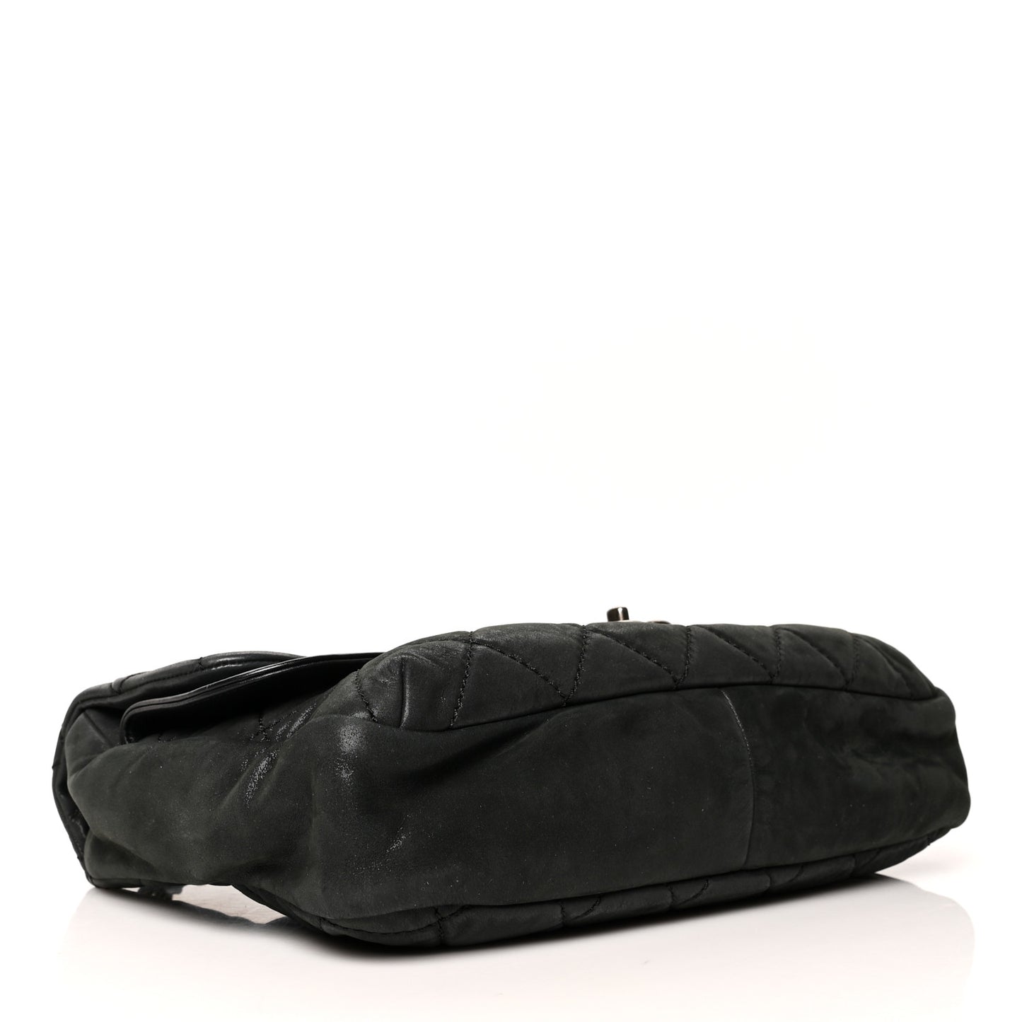 Iridescent Calfskin Jumbo In the Mix Double Flap Black