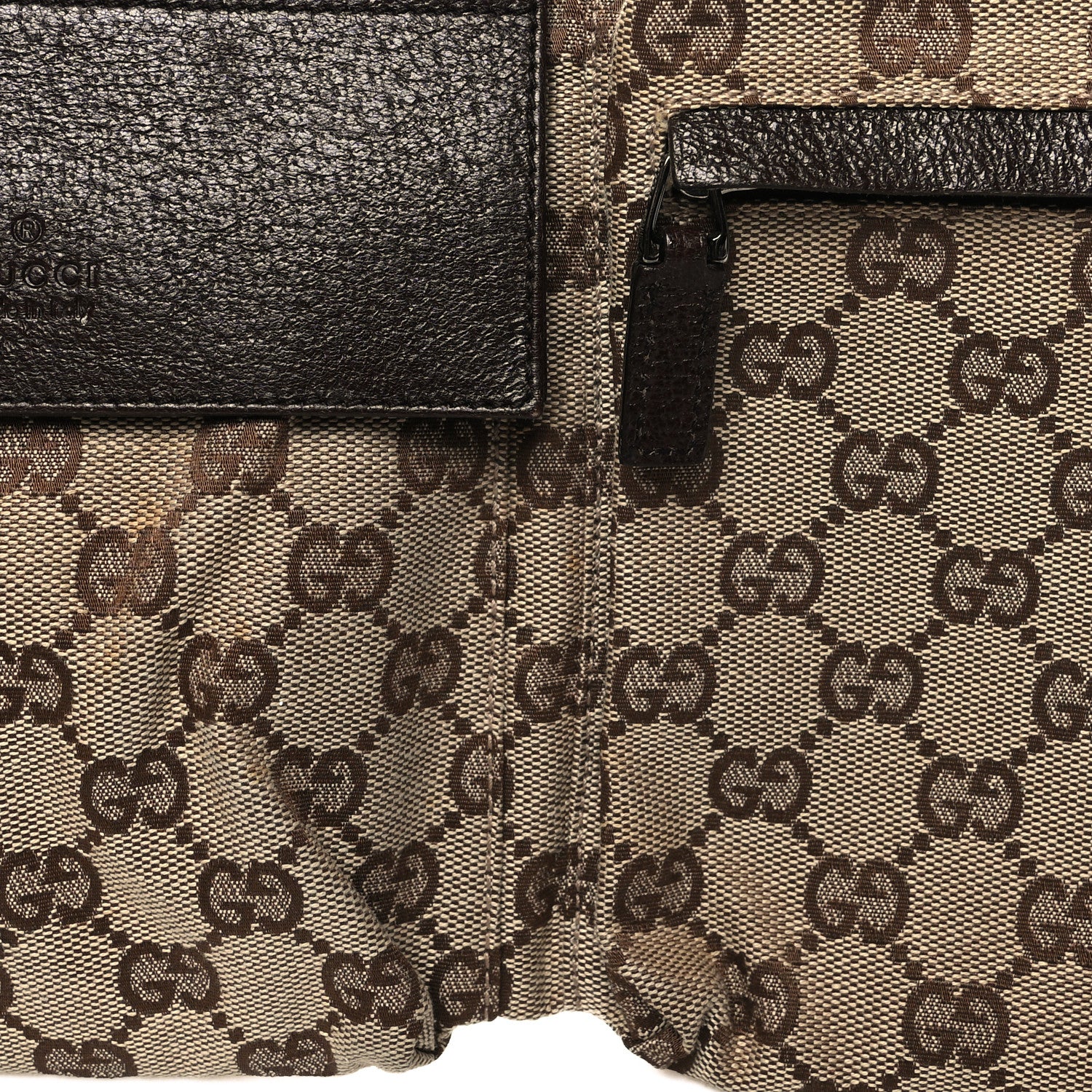 Gucci GG Monogram Double Pocket Belt Bag Dark Brown 10 of 12