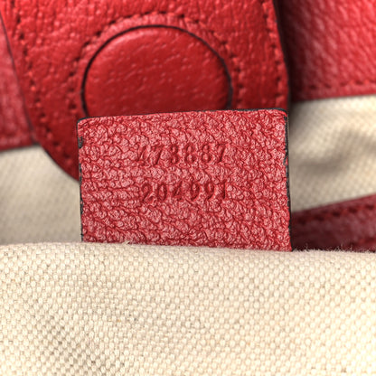Gucci Soft GG Supreme Monogram Web Bosco Patch Small Crossbody Tote Beige Malva Hibiscus Red 6 of 12
