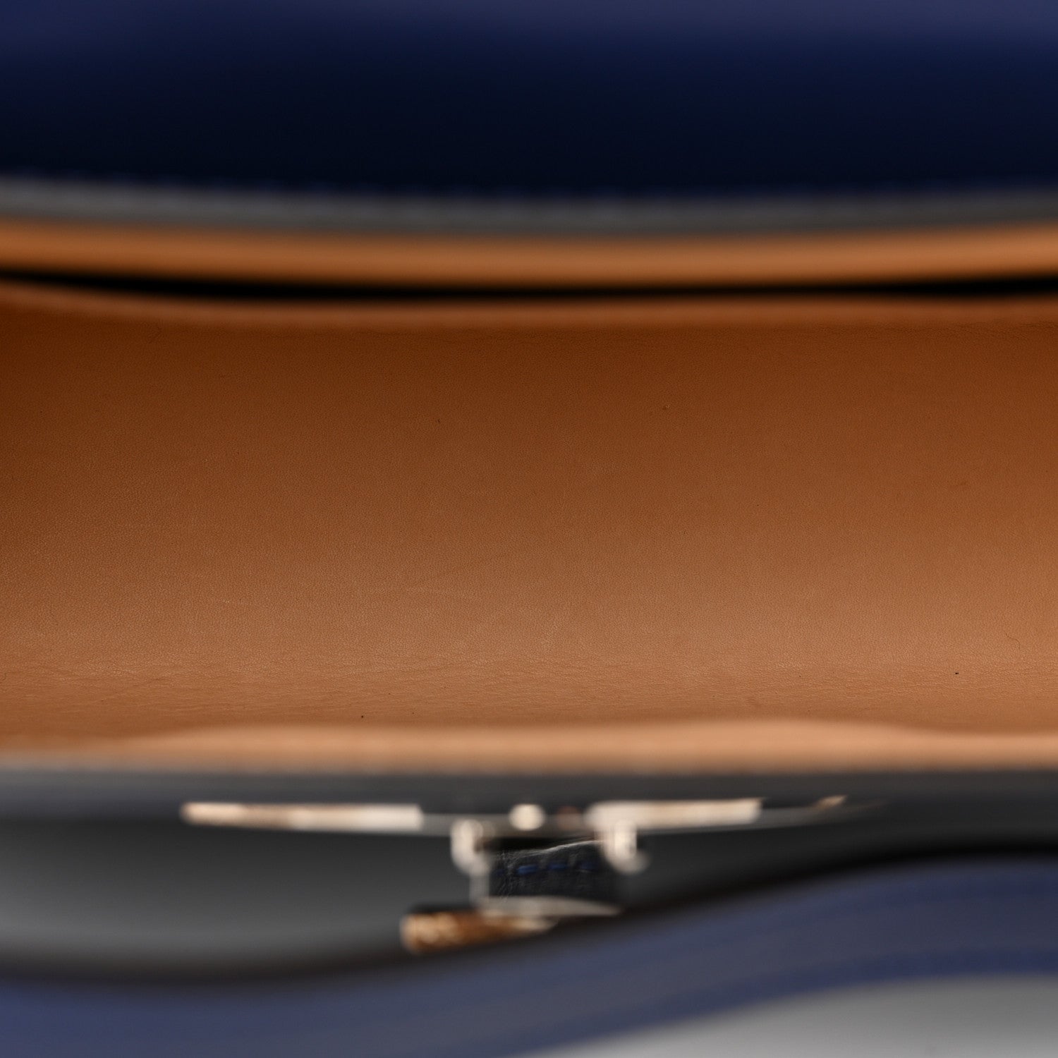 Moynat Box Calfskin Gabrielle Reporter Shoulder Bag Blue 5 of 14