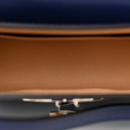 Moynat Box Calfskin Gabrielle Reporter Shoulder Bag Blue 5 of 14