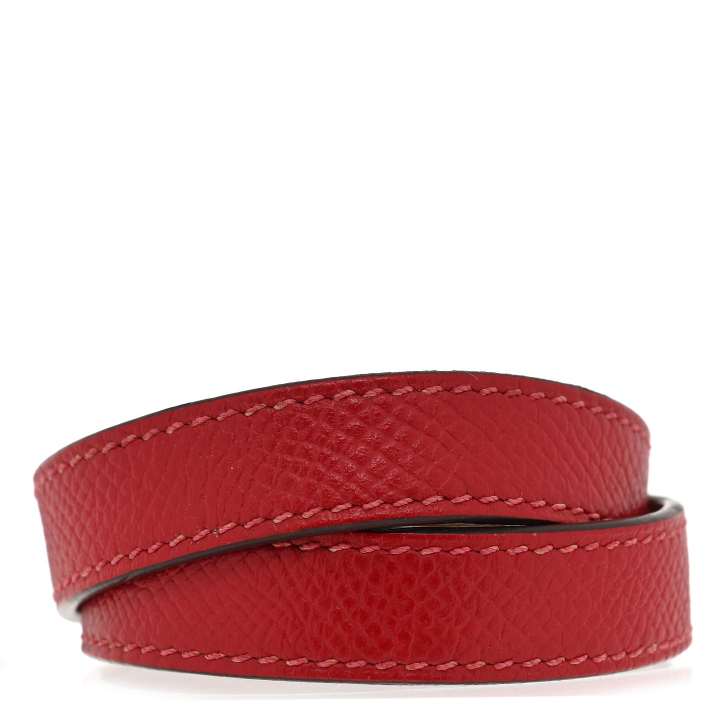 Epsom Kelly Double Tour Bracelet M Rouge Garance
