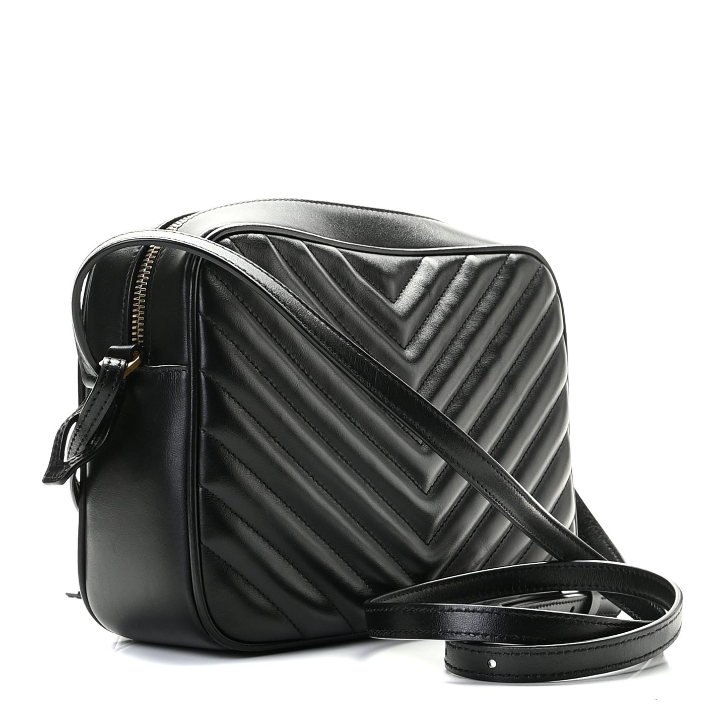 Calfskin Matelasse Monogram Lou Camera Bag Black