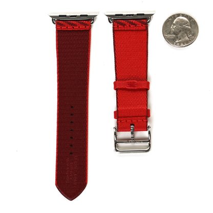 Hermes Nylon Weave Apple Watch Single Tour Band 40mm Rouge De Coeur Rouge H 2 of 6