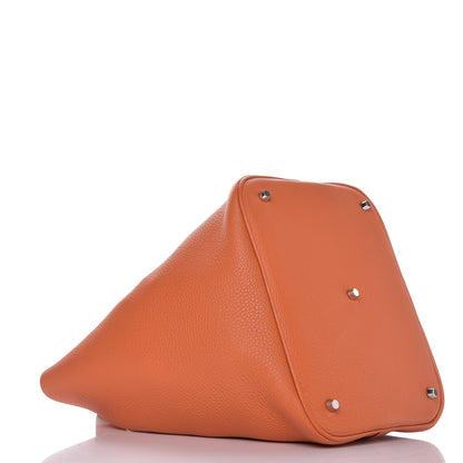 Hermes Taurillon Clemence Picotin Lock 26 GM Orange 4 of 8