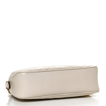 Gucci Calfskin Matelasse Small GG Marmont Chain Shoulder Bag White 4 of 11