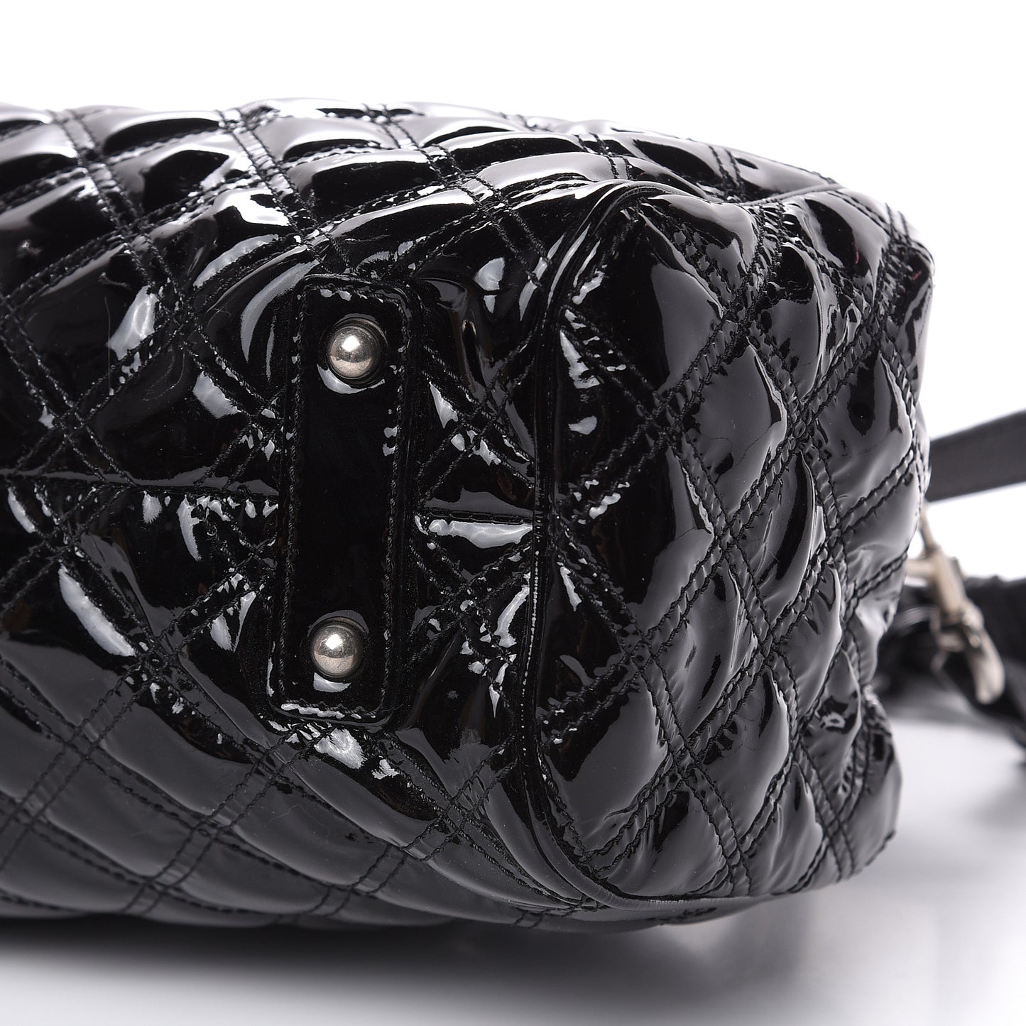 Patent Calfskin Quilted Stam Black